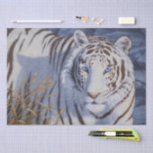 Mooie witte tijger met kristalblauwe ogen tissuepapier (Craft)