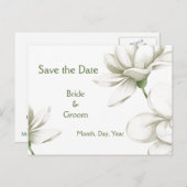 Mooie witte tuinventilator bespaart de datum aankondigingskaart (Voorkant / Achterkant)