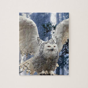 mooie witte uilpuzzel legpuzzel