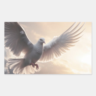 Mooie Witte Vredesduif Rechthoekige Sticker