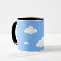Mooie witte wolken naadloos patroon luchtblauw kof