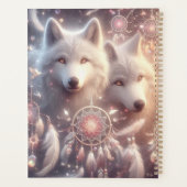 Mooie Witte Wolven en Dreamcatchers Planner (Achterkant)