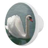 Mooie witte zwaluw keramische knop (Rechts)