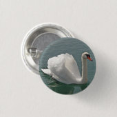 Mooie witte zwaluw ronde button 3,2 cm (Voorkant /achterkant)