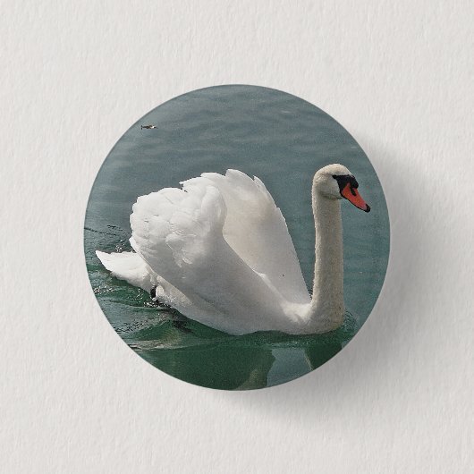 Mooie witte zwaluw ronde button 3,2 cm (Voorkant)
