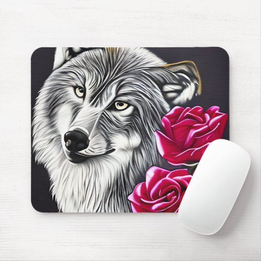 Mooie Wolf Mousepad Muismat (Met muis)