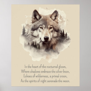 Mooie Wolfskop en Gedicht II Poster