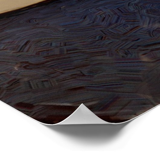 Mooie wolken en olieverf in het meer op Canvas Poster (Hoek)