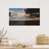 Mooie wolken en olieverf in het meer op Canvas Poster (Keuken)