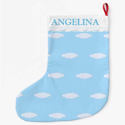 Mooie wolken grote kerstsok (Achterkant)