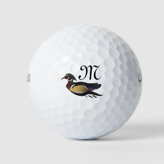 Mooie Wood Duck zwemmen Golfballen (Voorkant)