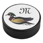 Mooie Wood Duck zwemmen Hockey Puck (3/4)