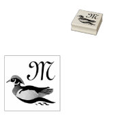 Mooie Wood Duck zwemmen Rubberstempel (Gestempeld)