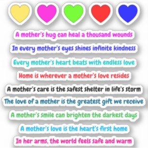 Mooie woorden voor moeder (liefdescitaten) Sticker