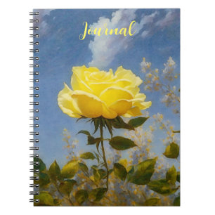 Mooie Yellow Rose en Sky Art Journal Notitieboek