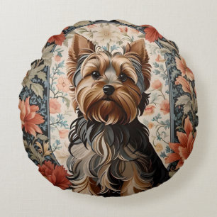 Mooie Yorkie   Yorkshire Terrier Portret Rond Kussen
