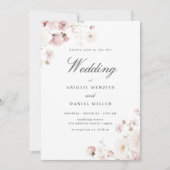Mooie zachte blos bloemenbruiloft kaart (Voorkant)