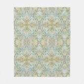 Mooie zachte groene en gele patteringen fleece deken (Voorkant)