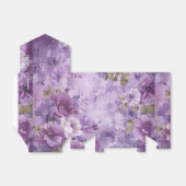 Mooie zachte paarse bloemen bedankdoosjes (Uitgevouwen)