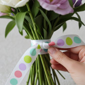 Mooie zachte pastel stippenpatroon lint
