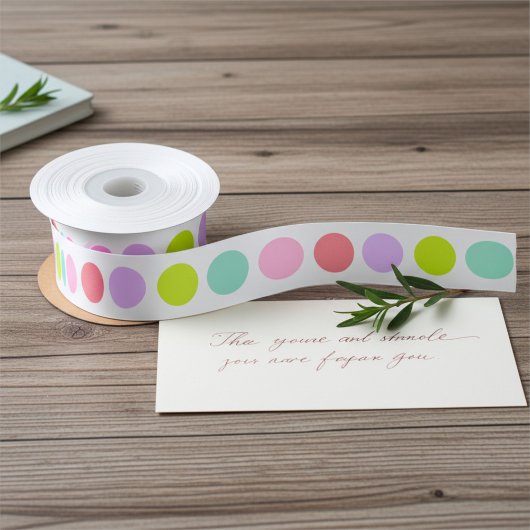 Mooie zachte pastel stippenpatroon lint