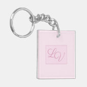 Mooie zachte roze en blozende wangen sleutelhanger (Voorkant Links)