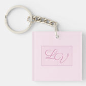 Mooie zachte roze en blozende wangen sleutelhanger (Voorkant)