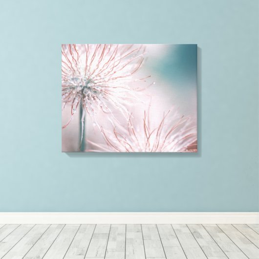 Mooie, zachte roze, fijne drijvers op canvas afdruk (Insitu (Houten vloer))