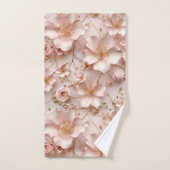 Mooie zachte roze pastelbloem bad handdoek (Handdoek)