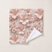 Mooie zachte roze pastelbloem bad handdoek (Wasdoekje)