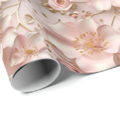 Mooie zachte roze pastelbloem cadeaupapier (Rol Hoek)