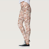 Mooie zachte roze pastelbloem leggings (Links)