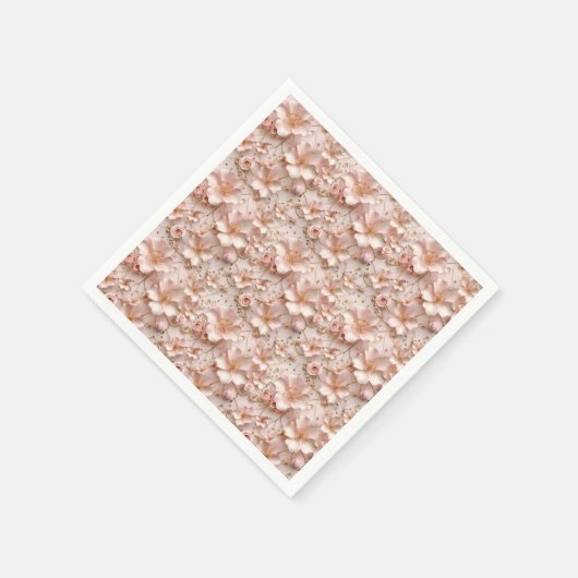 Mooie zachte roze pastelbloem servet (Hoek)