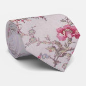 Mooie zachte  rozen en bladeren stropdas (Opgerold)