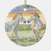 Mooie Zebra keramische sierbloem Keramisch Ornament (Voorkant)