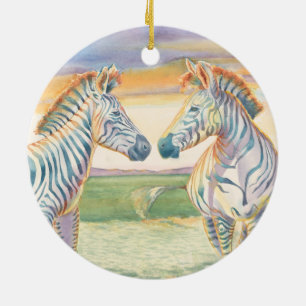 Mooie Zebra keramische sierbloem Keramisch Ornament