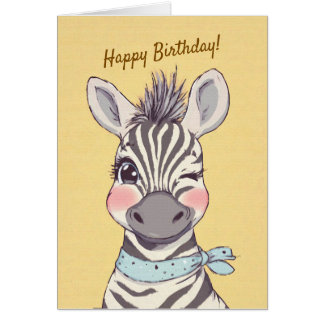 Mooie zebra met sjaaltje kinderverjaardagsuitnodig
