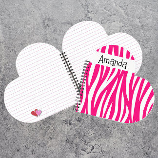 Mooie zebraprint hartvormige notitieboek