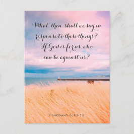 Mooie zee in Engeland, Christelijke kaart. Briefkaart