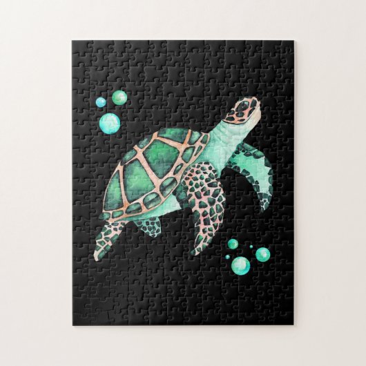 Mooie Zee Turtle Waterverf Legpuzzel (Verticaal)