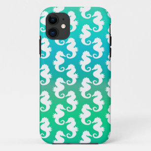 Mooie Zeehengstpatroon op Blauwgroen iPhone 11 Hoesje