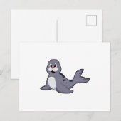 Mooie Zeehond Briefkaart (Voorkant / Achterkant)
