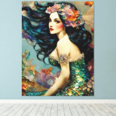 Mooie zeemeermin canvas afdruk (Insitu (Houten vloer))