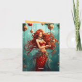 Mooie Zeemeermin Kerstvakantie Bedankkaart (Achterkant)