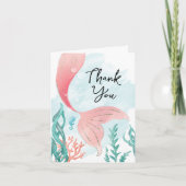 Mooie zeemeermin meisje verjaardag dank u kaart (Voorkant)