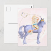 Mooie Zeemeermin met Baby Kind Eenhoorn Briefkaart (Voorkant / Achterkant)