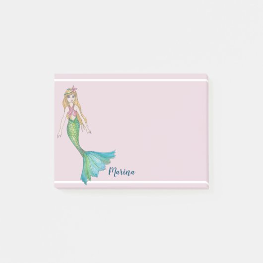 Mooie zeemeermin met Blonde Hair Post-it® Notes (Voorkant)