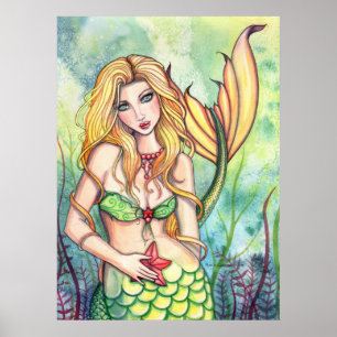 Mooie Zeemeermin Posterprint van Molly Harrison Poster