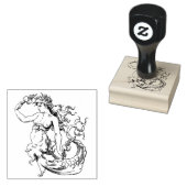 Mooie  zeemeermin 	rubberstempel (Gestempeld)