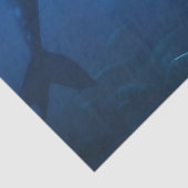 Mooie zeemeermin zwemmen met bultrug walvissen, tissuepapier (Detail)